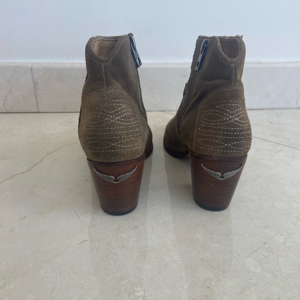 Zadig & Voltaire Suede Taupe Booties size 39/9 - Picture 4 of 5